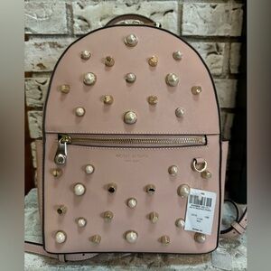 NWT HENRI BENDEL WEST 57TH PEARL LEATHER BACKPACK PINK